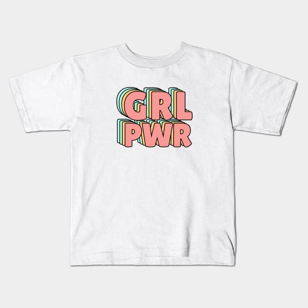 GRL PWR PASTEL Kids T-Shirt by lukassfr